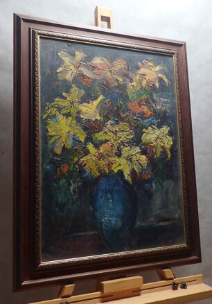 ŽLUTÉ KVĚTINY VE VÁZE - ŠUSTR ANTONÍN