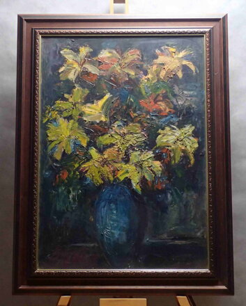 ŽLUTÉ KVĚTINY VE VÁZE - ŠUSTR ANTONÍN