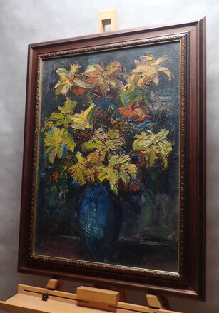 ŽLUTÉ KVĚTINY VE VÁZE - ŠUSTR ANTONÍN