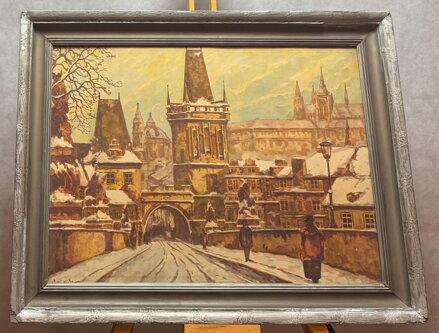 POHLED NA HRADČANY Z KARLOVA MOSTU - VÁCLAVÍK RUDOLF