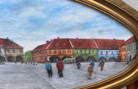 NYMBURK JIŽNÍ ČÁST NÁMĚSTÍ S VJEZDEM NA MOST V ROCE 1940 - VORLÍČEK JAN