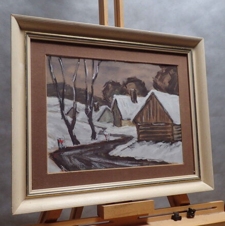 ZIMNÍ KRAJINA S CHALUPAMI - SIGNOVÁN ZIMNÍ KRAJINA S CHALUPAMI - SIGNOVÁN