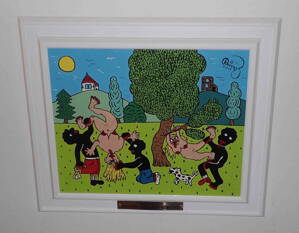 IMIGRANTI STUDUJÍ NĚMČINU - OLEJ - ČECH RINGO FRANTIŠEK