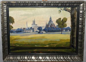 POHLED NA MĚSTO S KOSTELEM A TOVÁRNOU - KUBA R.