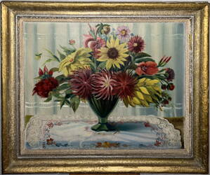 ZÁŘ KVĚTIN VE SKLENĚNÉ VÁZE - PALLA V.