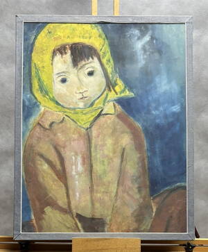 DĚVČÁTKO SE ŽLUTÝM ŠÁTKEM - NEZNÁMÝ AUTOR