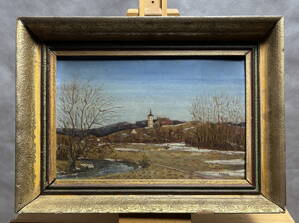 VES S KOSTELÍKEM V KRAJINĚ - HLADÍK