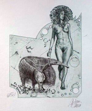 AKT DÁMA S MRAVENEČNÍKEM - HUJBER GÜNTER