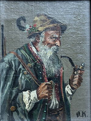 PORTRÉT BAVORSKÉHO MYSLIVCE S DÝMKOU - KIRCHNER OTTO