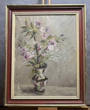 KVETOUCÍ VĚTVIČKY VE VÁZE - SIGNOVÁN