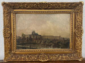 PRAHA POHLED NA KARLŮV MOST A PRAŽSKÝ HRAD - LIŠKA KAREL