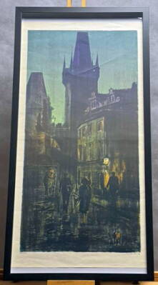 NOČNÍ PRAHA MALOSTRANSKÁ MOSTECKÁ VĚŽ - MÁCHA JAN