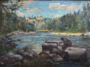 HRAD ZVÍKOV NAD VLTAVOU PŘED ZATOPENÍM - STEHLÍK KAREL