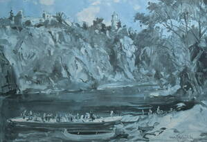 VLTAVA POD ZVÍKOVEM PŘED ZATOPENÍM - REPRODUKCE - STEHLÍK KAREL