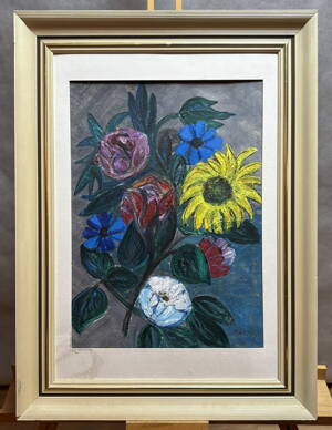 ZÁTIŠÍ S KVĚTINAMI MODERNA - SIGNOVÁN