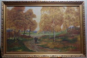 BABKA S KLESTÍM V PODZIMNÍ KRAJINĚ - NEZNÁMÝ AUTOR