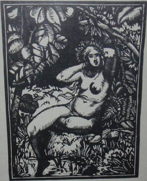 DŘEVORYT AKT - HODEK JOSEF