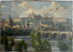 POHLED NA HRADČANY A KARLŮV MOST - SIGNOVÁN