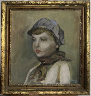 PORTRÉT MLADÉ DÍVKY S ŠÁLOU - SKÁLA KAREL VÁCLAV