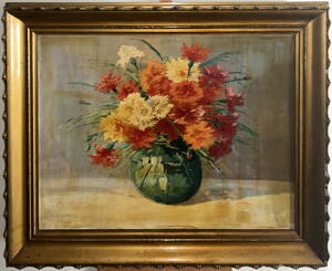 BAREVNÉ KARAFIÁTY V ZELENÉ VÁZE - HOLEČEK JAROSLAV