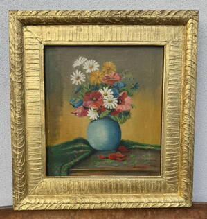 LUČNÍ KVÍTÍ VE VÁZE - SIGNOVÁN