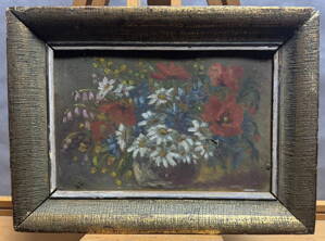 LUČNÍ KYTICE VE VÁZE - NEZNÁMÝ AUTOR