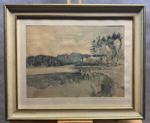 ODRAZ STROMŮ NA VODNÍ HLADINĚ - NEZNÁMÝ AUTOR