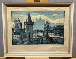 PRAHA KARLŮV MOST S HRADČANY V DÁLI - WALTER