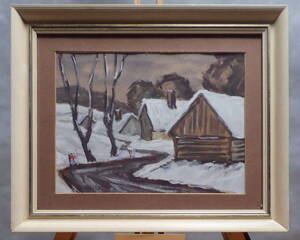 ZIMNÍ KRAJINA S CHALUPAMI - SIGNOVÁN ZIMNÍ KRAJINA S CHALUPAMI - SIGNOVÁN